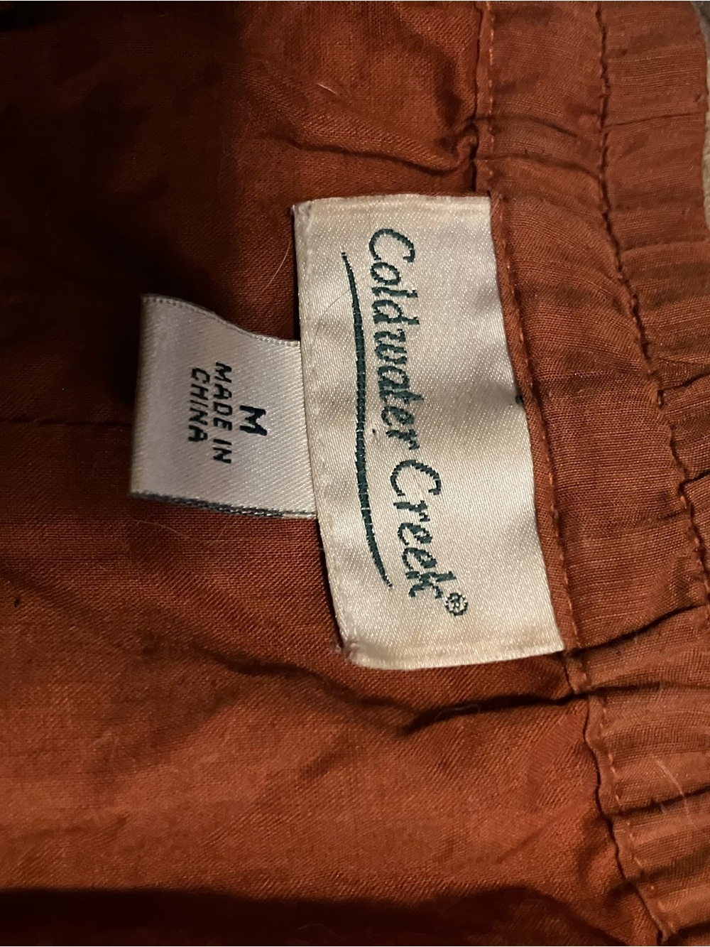 Coldwater Creek Rust Orange Maxi Skirt with Gold Accent Hem - Picture 5 of 6